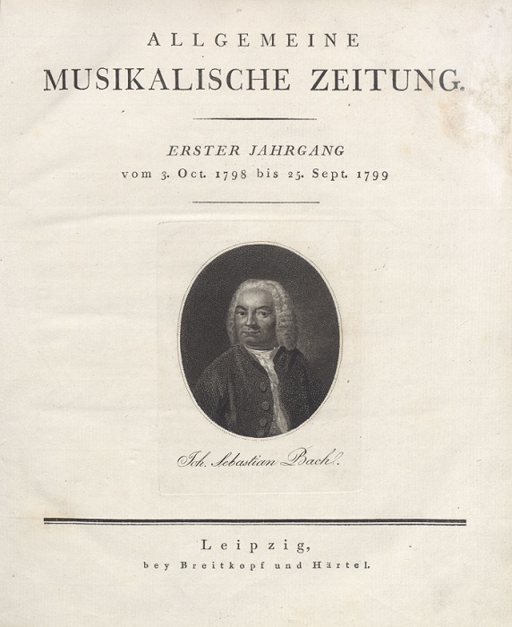 J. S. Bach on the title page of the AMZ, vol. 1798/99, Bach-Archiv Leipzig