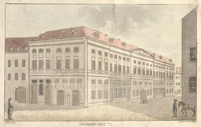 First Leipzig Gewandhaus, Etching by Carl Benjamin Schwarz , 1785, Bach-Archiv Leipzig
