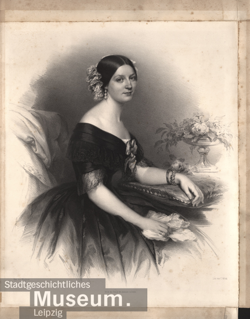 Livia Frege (1818–1891), Lithograph after a painting by Eduard Magnus, Berlin, c.1850, Stadtgeschichtliches Museum Leipzig