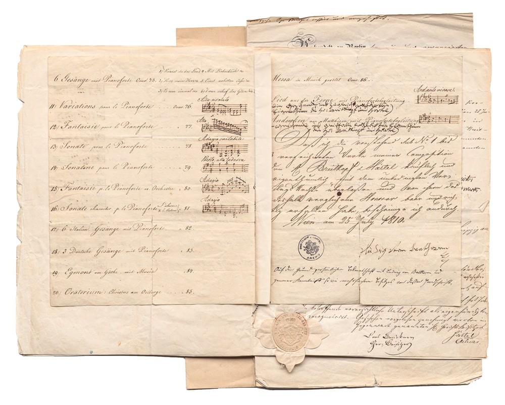 Contract between Breitkopf & Härtel and Ludwig van Beethoven, Leipzig, 25 July 1810, Verlagsarchiv Breitkopf & Härtel Wiesbaden