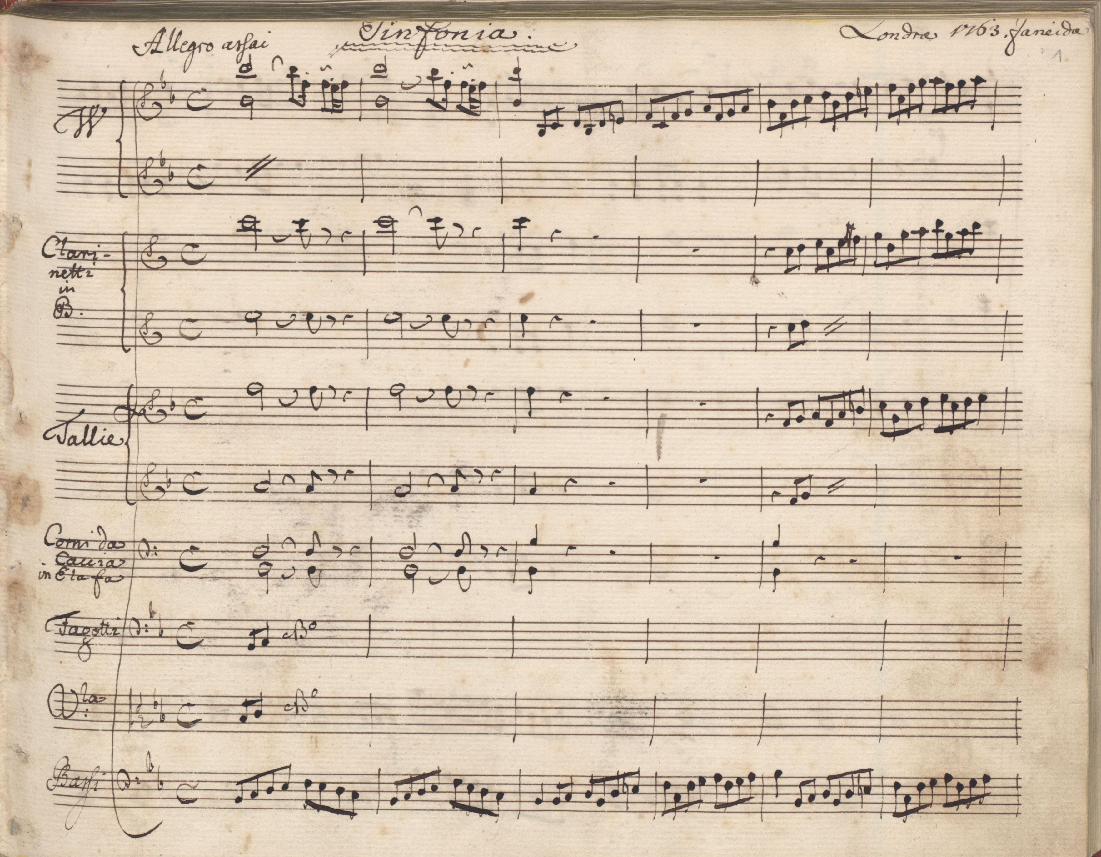 The first music page of »Zanaida«