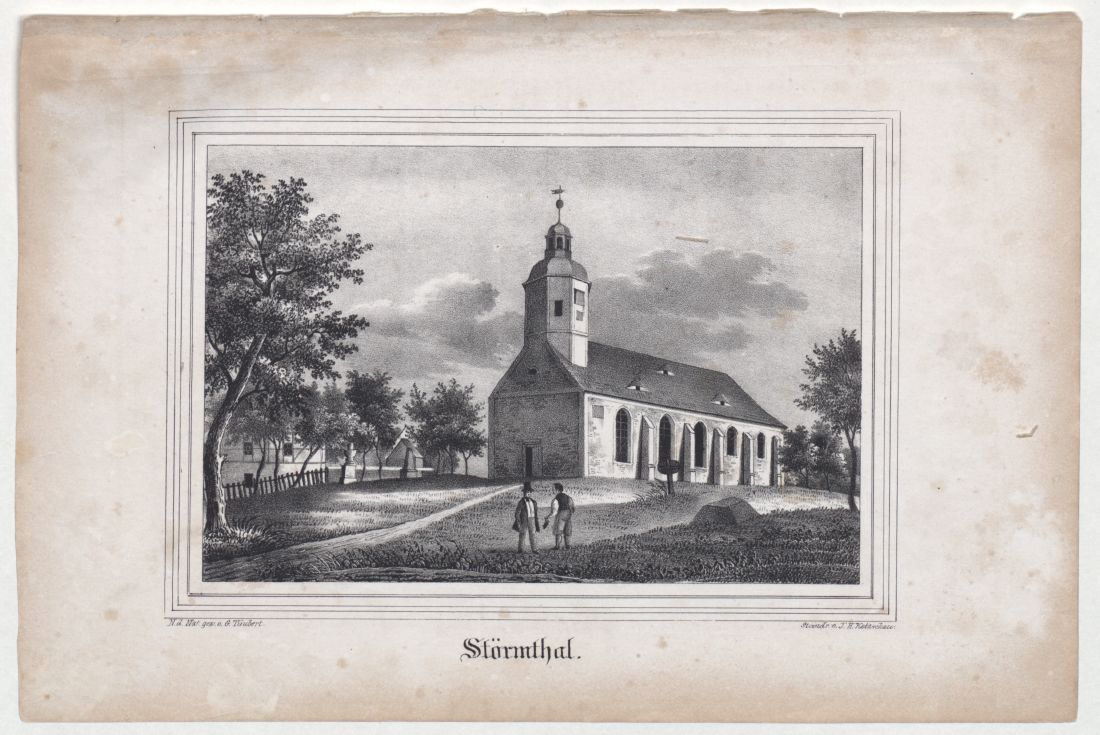 J.H. Ketzschau: Die Kirche in Störmthal (ca. 1841), Bach-Archiv Leipzig