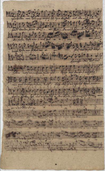 Autograph, tenor part, c.1747 On permanent loan from St Thomas’s Boys Choir