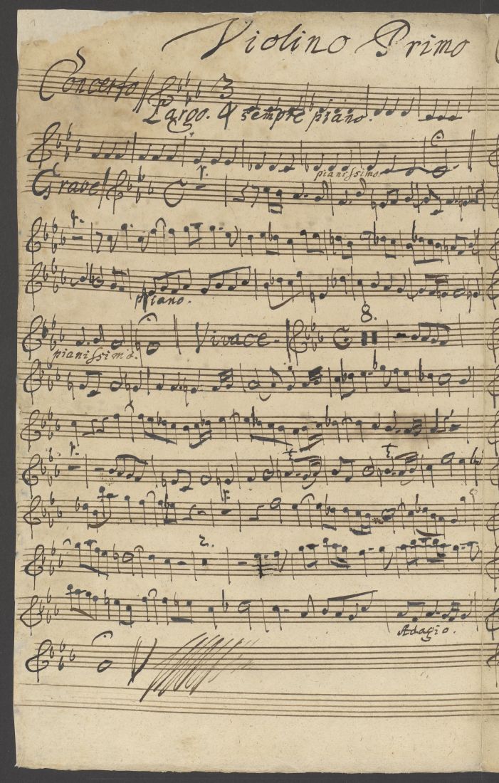 Stimmen: Violine 1 (um 1734/35) und Violoncello (um 1748), Sammlung Manfred Gorke im Bach-Archiv Leipzig