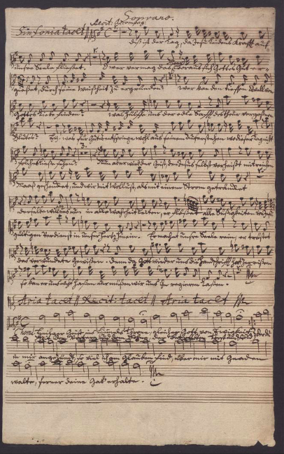 Autograph soprano part, c.1755–58; Elias N. Kulukundis Collection, archive deposit in the Leipzig Bach Archive