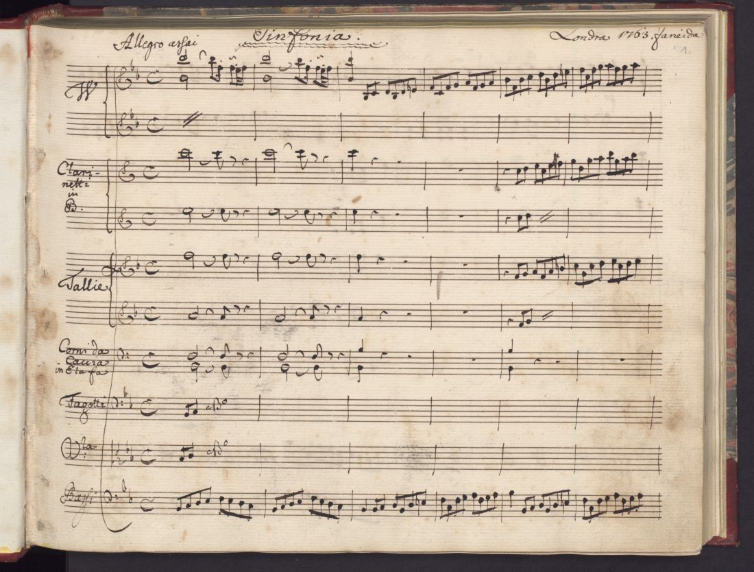 Autograph score, volume 1, London 1763; Elias N. Kulukundis Collection, on deposit at the Bach Archive Leipzig