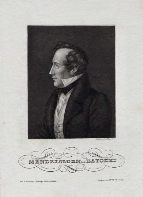 Felix Mendelssohn Bartholdy (1809-1847), Stahlstich, um 1850, Bach-Archiv Leipzig