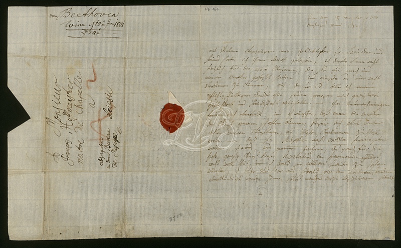Ludwig van Beethoven, Brief an Franz Anton Hoffmeister in Leipzig, Wien, 15. Januar 1801 Autograph, Beethoven-Haus Bonn 