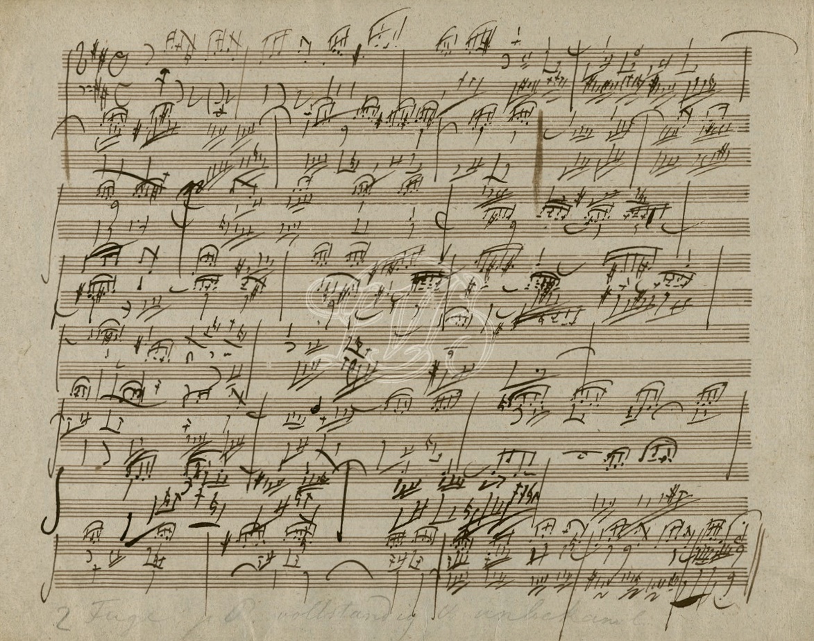 Johann Sebastian Bach, Zwei Inventionen für Clavier, Abschrift Ludwig van Beethovens, Autograph, um 1817, Beethoven-Haus Bonn, Sammlung H. C. Bodmer