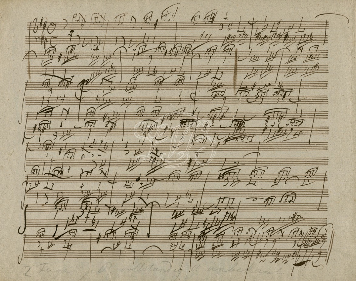 Johann Sebastian Bach, Zwei Inventionen für Clavier, Abschrift Ludwig van Beethovens, Autograph, um 1817, Beethoven-Haus Bonn, Sammlung H. C. Bodmer